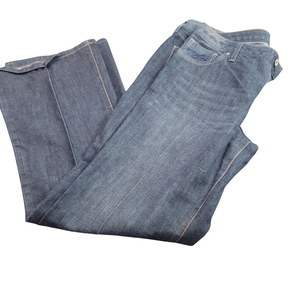 Cato Premium Jeans Women 16 Blue Wide Leg Trouser Dark Wash Stretch Denim Casual
